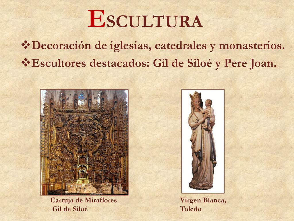 ESCULTURA Decoración de iglesias, catedrales y monasterios.