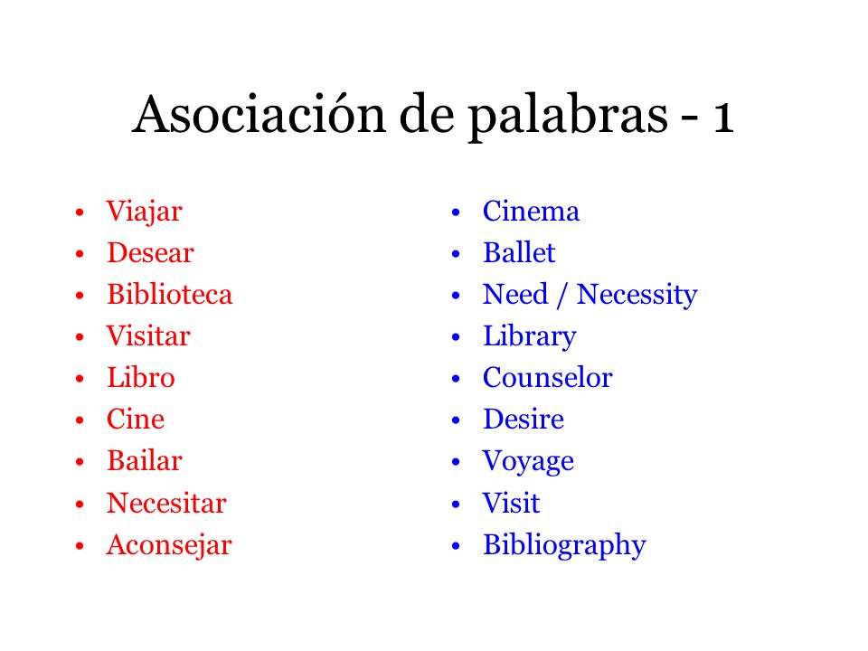 Asociación de palabras - 1