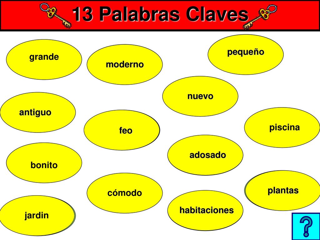 13 Palabras Claves pequeño grande small big moderno modern new nuevo