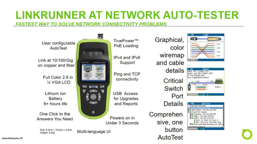 LinkRunner AT Network Auto-Tester Fastest way to solve network connectivity problems