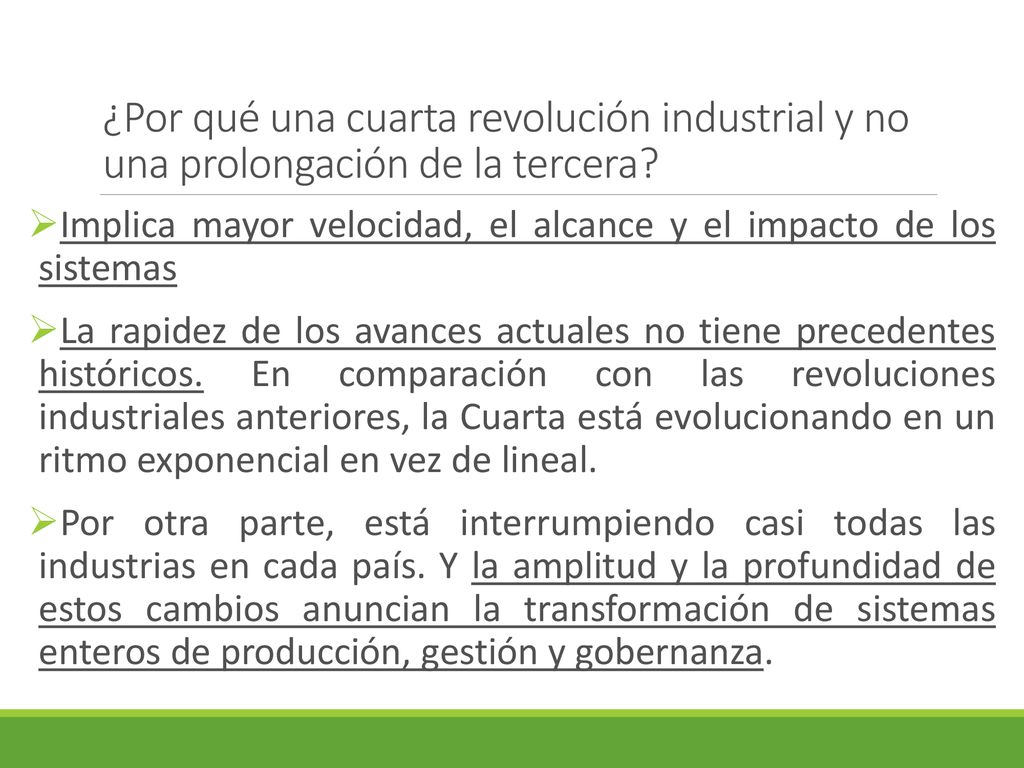¿Por qué una cuarta revolución industrial y no una prolongación de la tercera