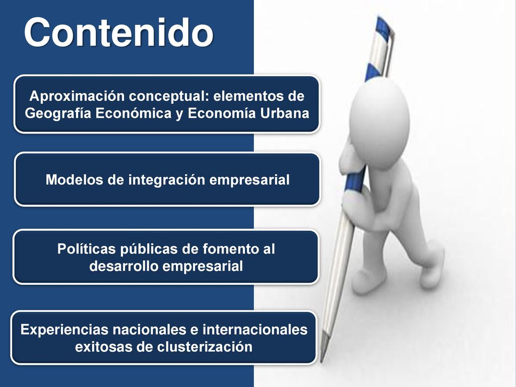 Contenido Aproximación conceptual: elementos de Geografía Económica y Economía Urbana. Modelos de integración empresarial.