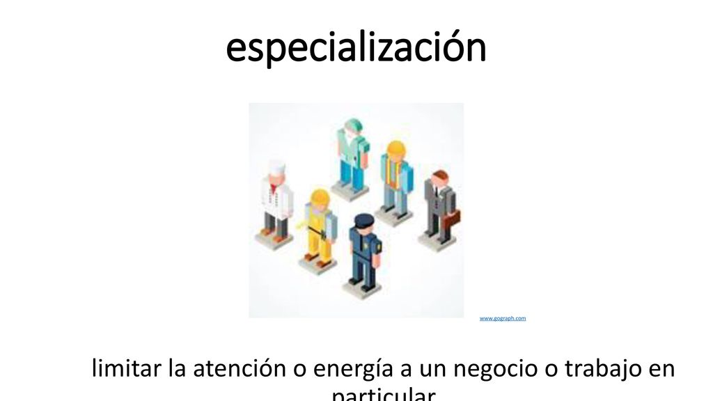 limitar la atención o energía a un negocio o trabajo en particular