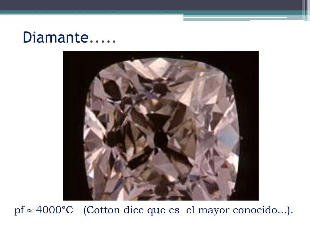 Diamante..... pf  4000°C (Cotton dice que es el mayor conocido...).