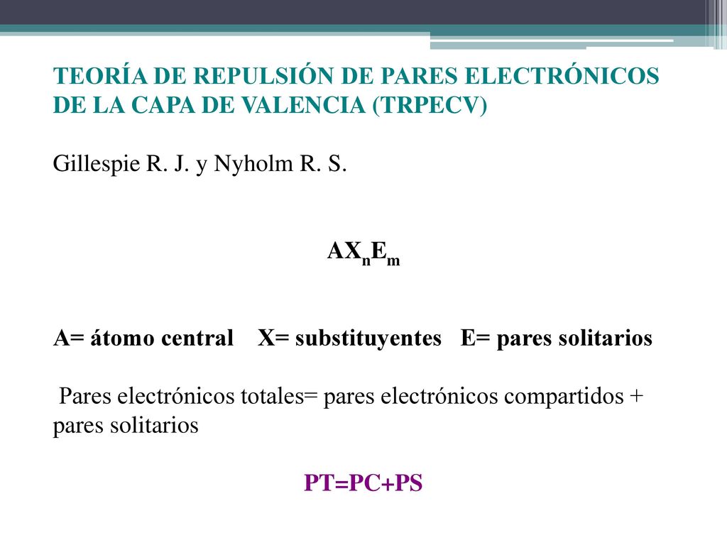 TEORÍA DE REPULSIÓN DE PARES ELECTRÓNICOS DE LA CAPA DE VALENCIA (TRPECV)