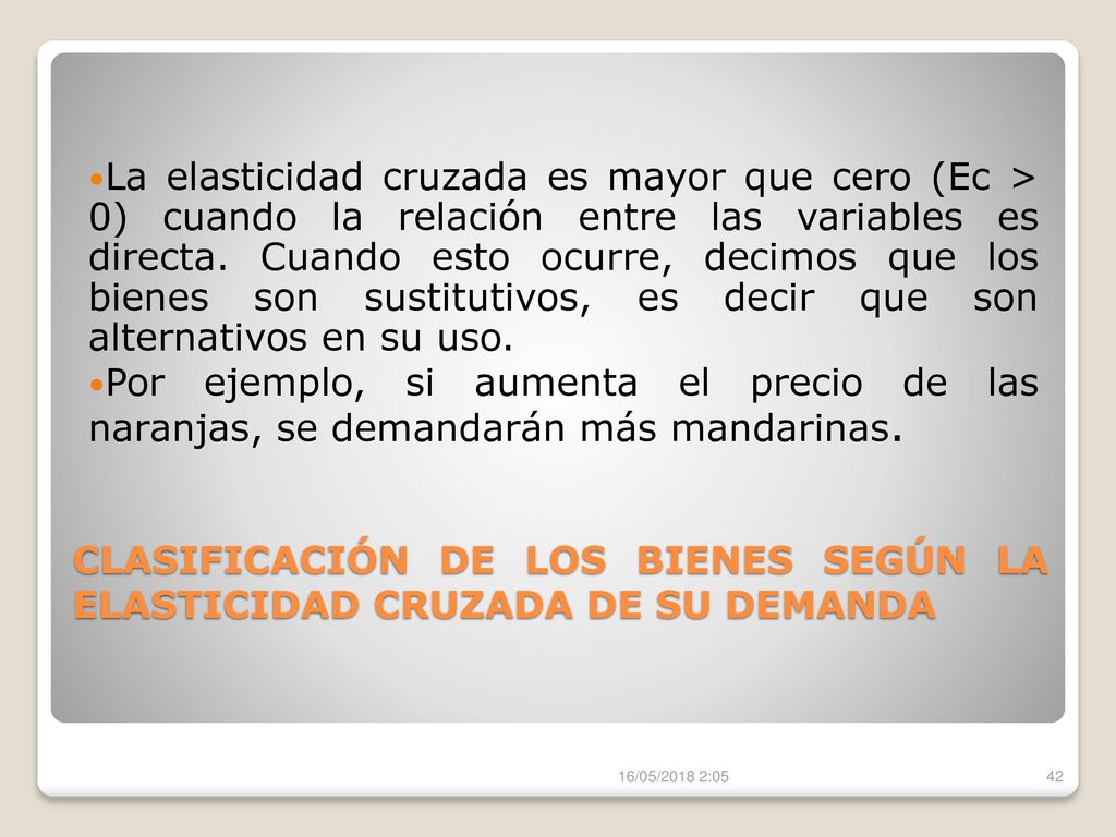 CLASIFICACIÓN DE LOS BIENES SEGÚN LA ELASTICIDAD CRUZADA DE SU DEMANDA