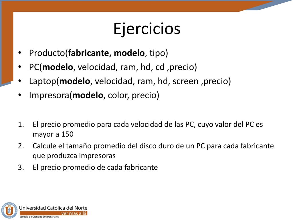 Ejercicios Producto(fabricante, modelo, tipo)