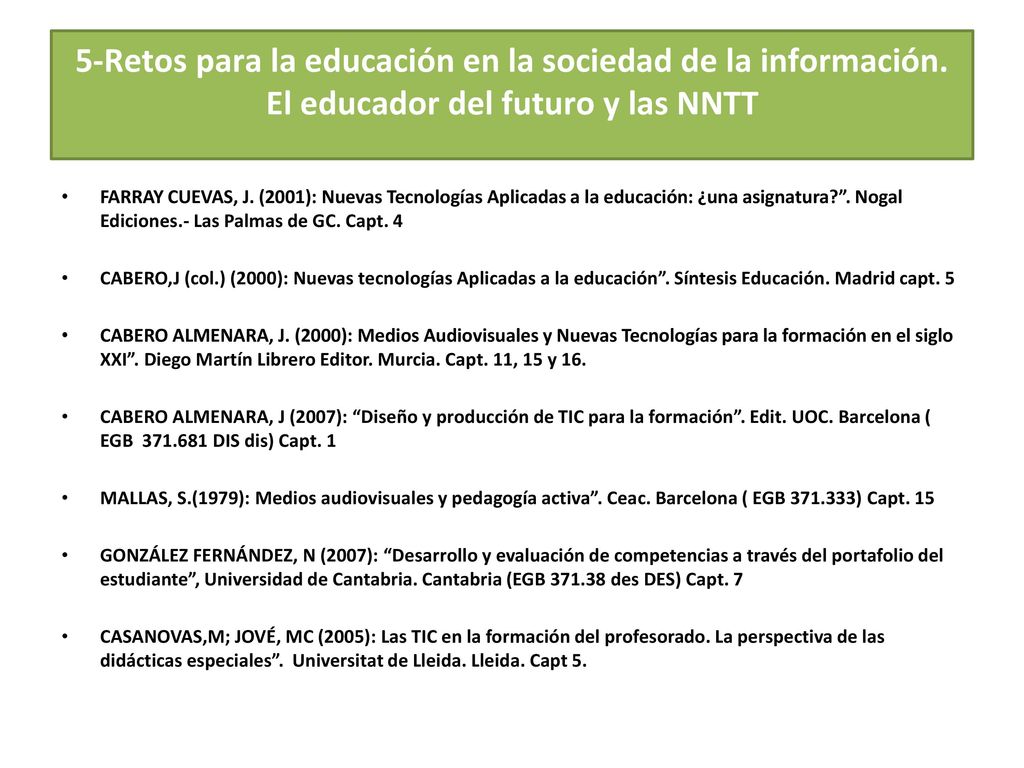 5-Retos para la educación en la sociedad de la información