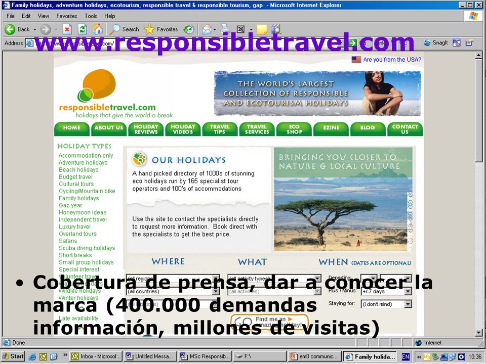 Cobertura de prensa, dar a conocer la marca ( demandas información, millones de visitas)