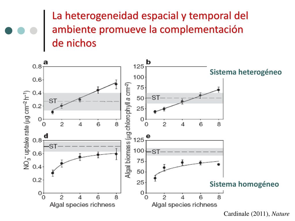 La heterogeneidad espacial y temporal del ambiente promueve la complementación de nichos