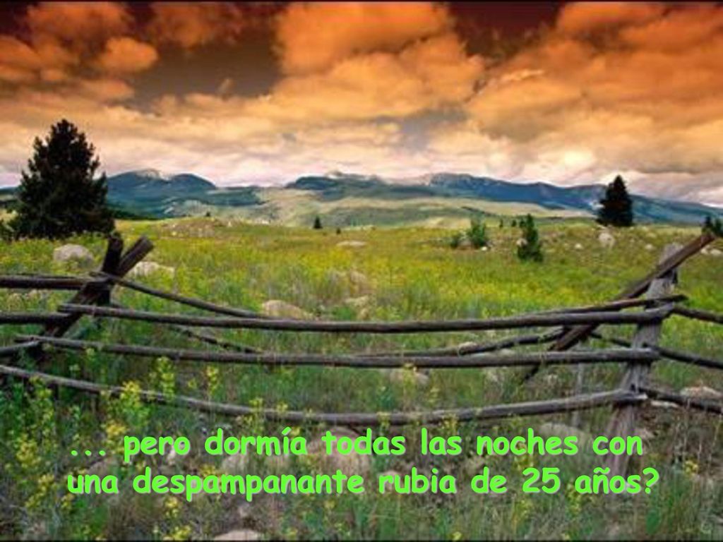... pero dormía todas las noches con una despampanante rubia de 25 años