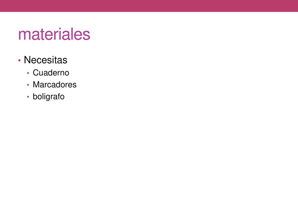 materiales Necesitas Cuaderno Marcadores boligrafo