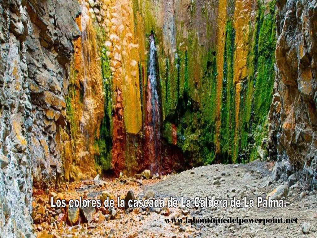 Los colores de la cascada de La Caldera de La Palma.