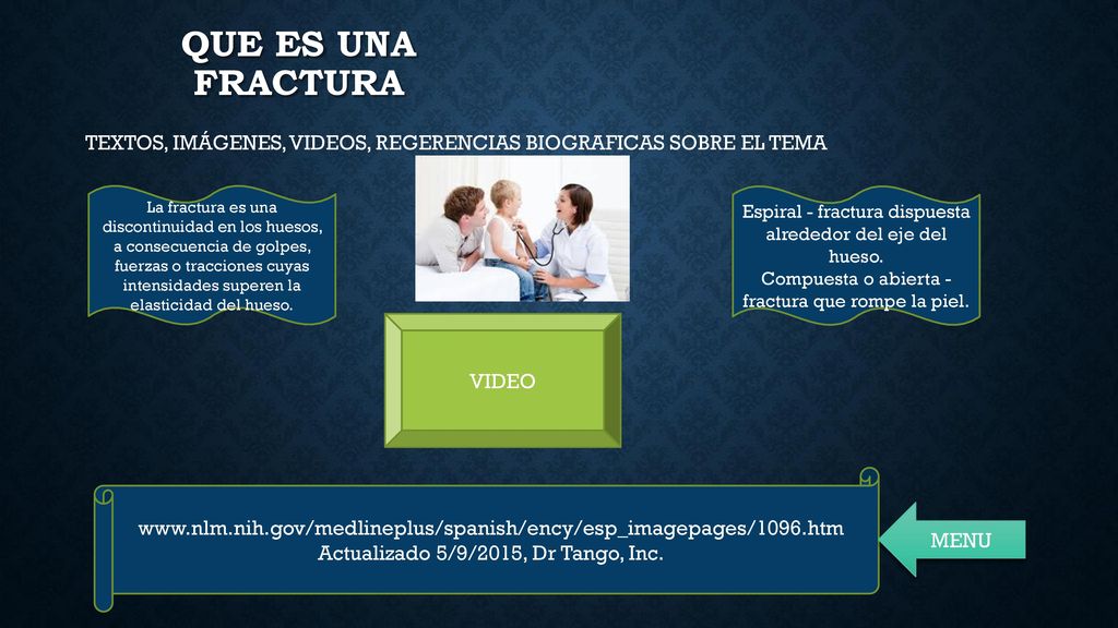 Que es una fractura TEXTOS, IMÁGENES, VIDEOS, REGERENCIAS BIOGRAFICAS SOBRE EL TEMA.
