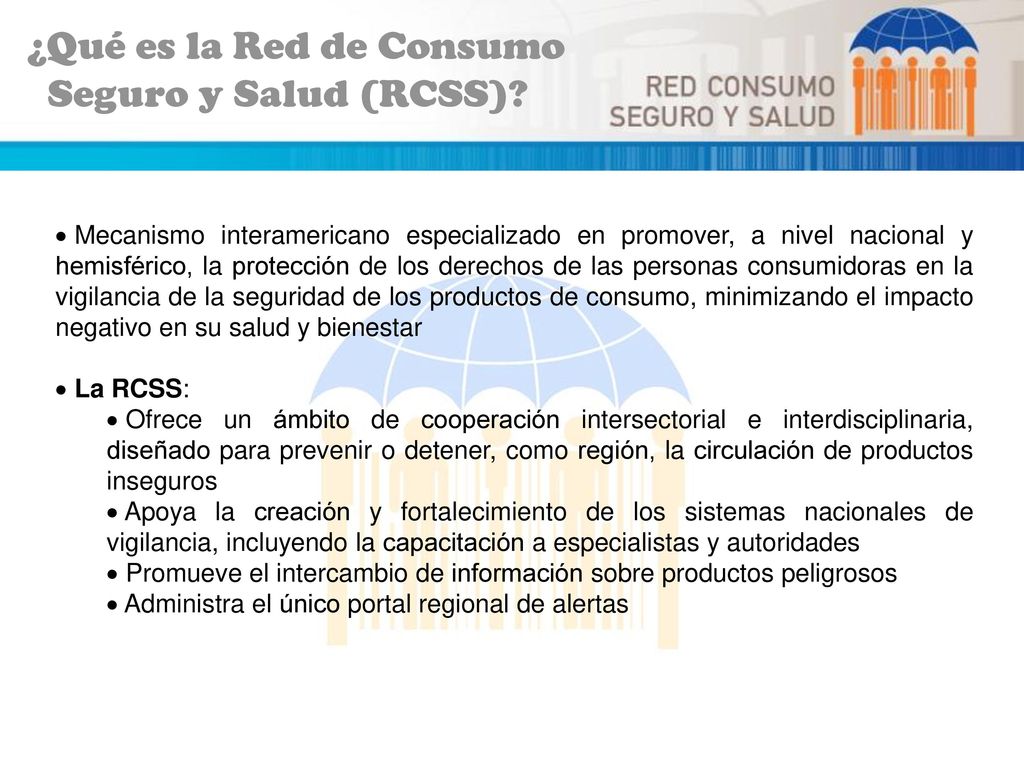 ¿Qué es la Red de Consumo Seguro y Salud (RCSS)