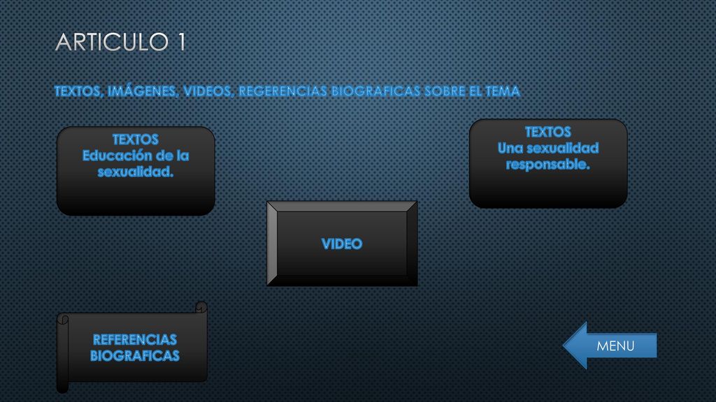 ARTICULO 1 TEXTOS, IMÁGENES, VIDEOS, REGERENCIAS BIOGRAFICAS SOBRE EL TEMA. TEXTOS. Una sexualidad responsable.