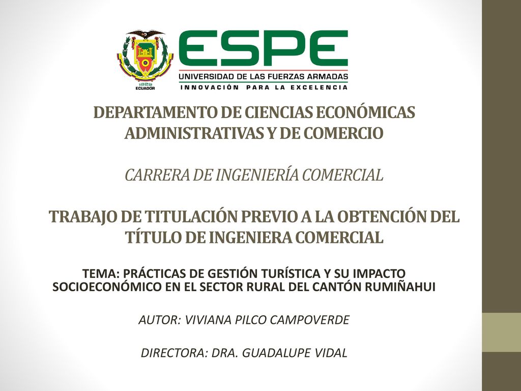 DEPARTAMENTO DE CIENCIAS ECONÓMICAS ADMINISTRATIVAS Y DE COMERCIO CARRERA DE INGENIERÍA COMERCIAL TRABAJO DE TITULACIÓN PREVIO A LA OBTENCIÓN DEL TÍTULO DE INGENIERA COMERCIAL