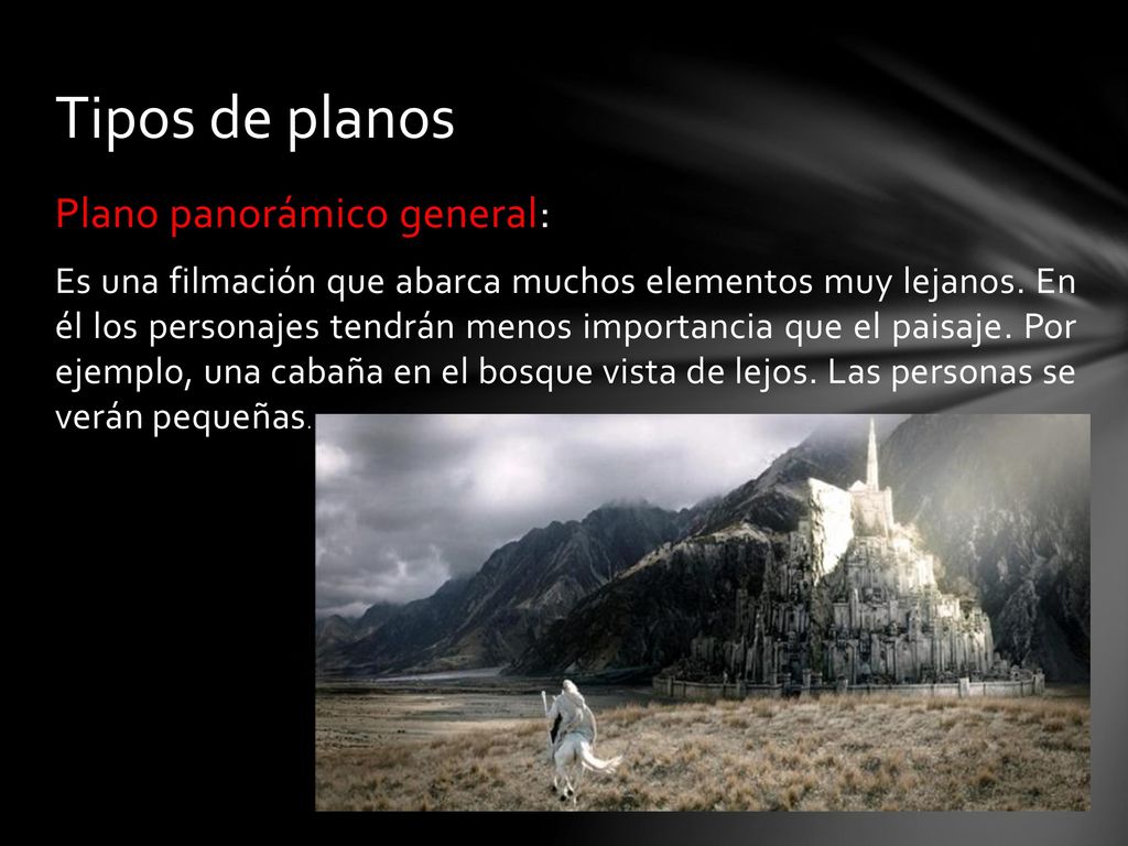 Tipos de planos Plano panorámico general: