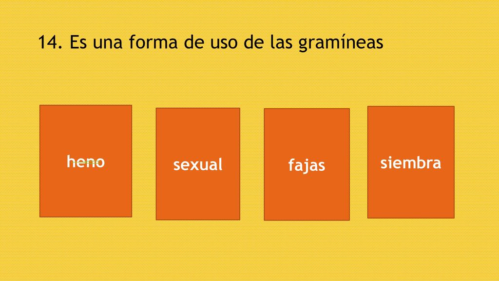 14. Es una forma de uso de las gramíneas