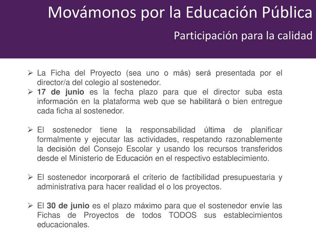 Movámonos por la Educación Pública Participación para la calidad