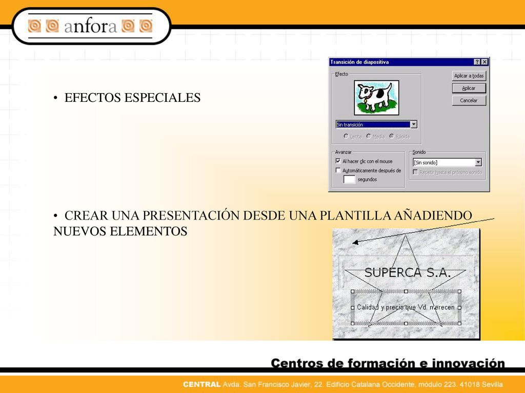 EFECTOS ESPECIALES CREAR UNA PRESENTACIÓN DESDE UNA PLANTILLA AÑADIENDO NUEVOS ELEMENTOS
