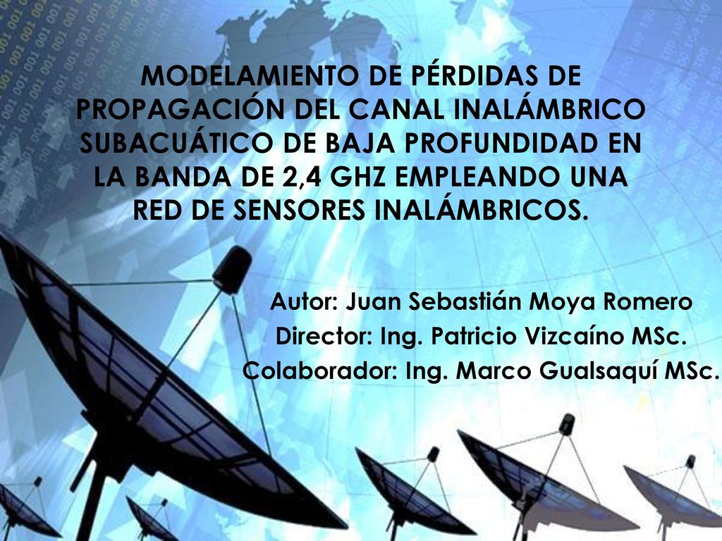 Modelamiento de pérdidas de propagación del canal inalámbrico subacuático de baja profundidad en la banda de 2,4 GHz empleando una red de sensores inalámbricos.