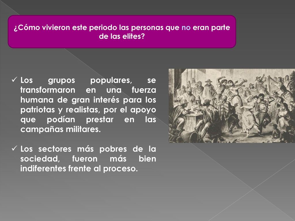 ¿Cómo vivieron este periodo las personas que no eran parte de las elites