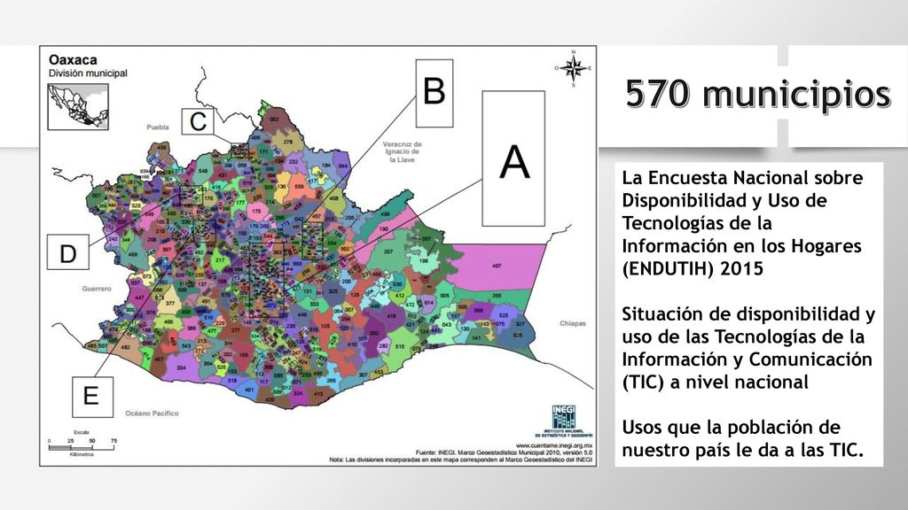 570 municipios La Encuesta Nacional sobre Disponibilidad y Uso de Tecnologías de la Información en los Hogares (ENDUTIH)