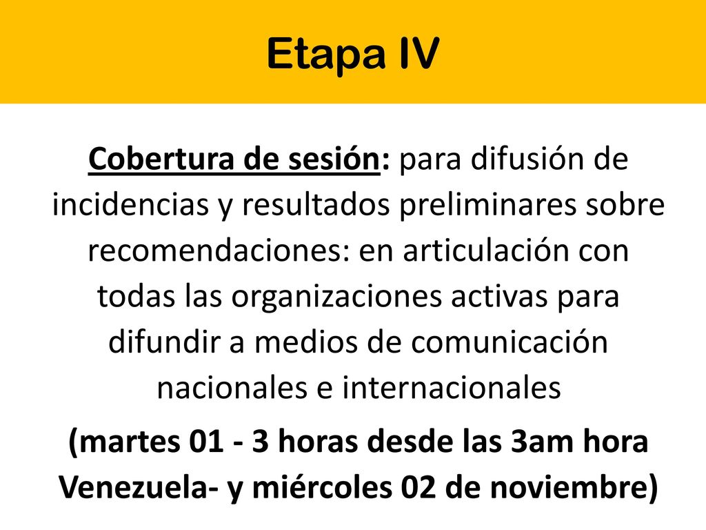 Etapa IV Campaña EPU Convocatoria: CDH-UCAB, CivilisDDHH, Espacio Público, Laboratorio de Paz y Provea.
