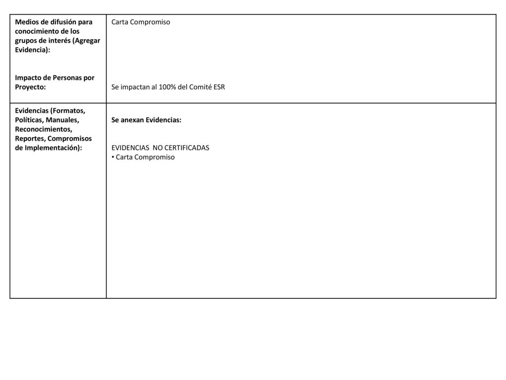 Medios de difusión para conocimiento de los grupos de interés (Agregar Evidencia):
