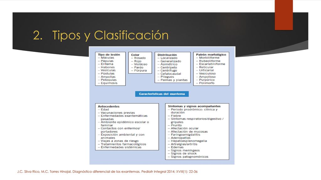 Tipos y Clasificación J.C. Silva Rico, M.C. Torres Hinojal.