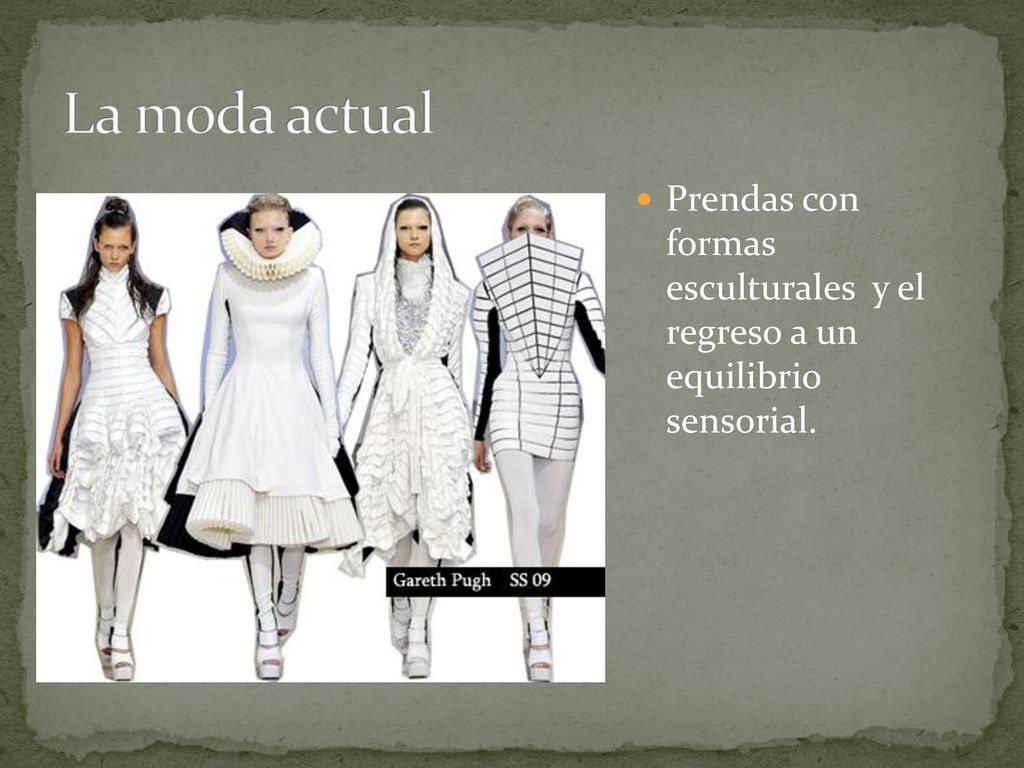 La moda actual Prendas con formas esculturales y el regreso a un equilibrio sensorial.