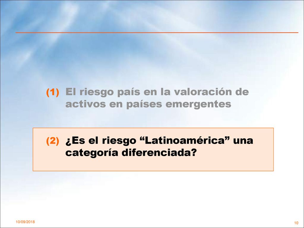 El riesgo país en la valoración de activos en países emergentes
