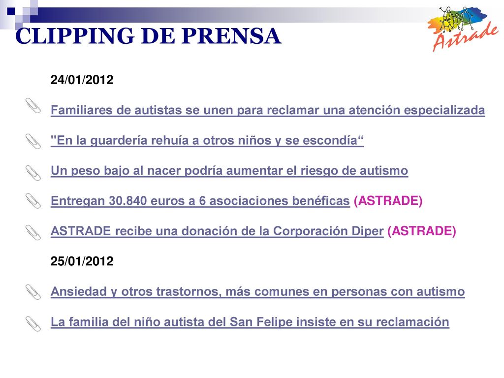 CLIPPING DE PRENSA 24/01/2012. Familiares de autistas se unen para reclamar una atención especializada.