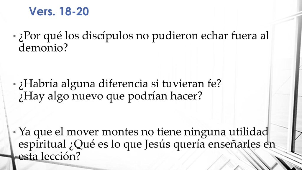 Vers ¿Por qué los discípulos no pudieron echar fuera al demonio