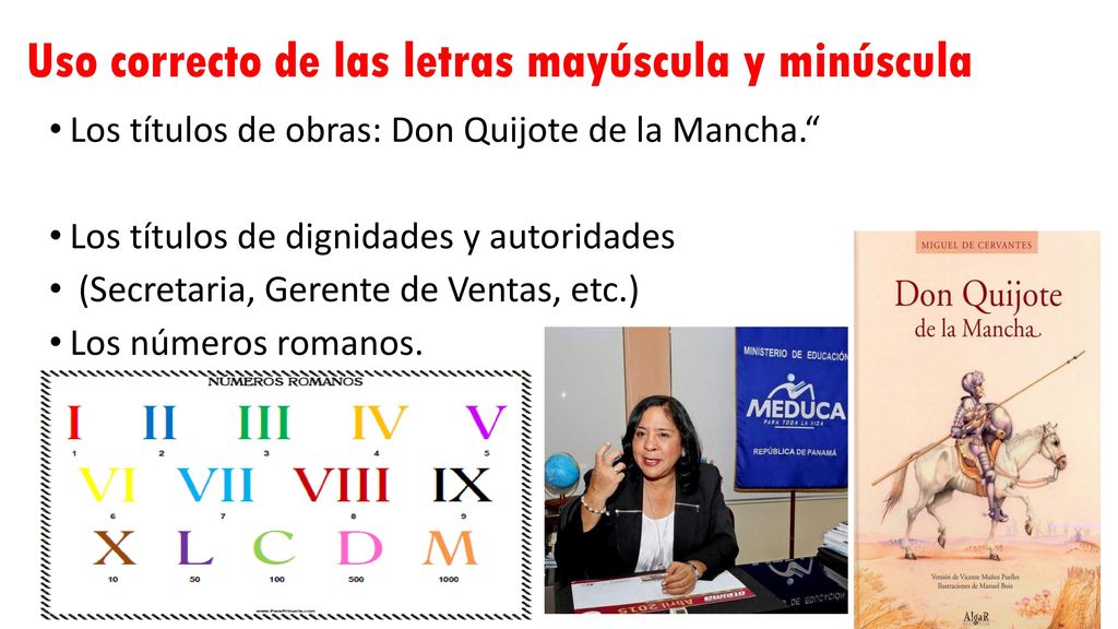Uso correcto de las letras mayúscula y minúscula