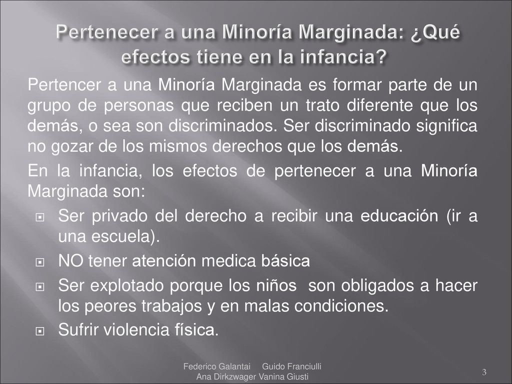 Pertenecer a una Minoría Marginada: ¿Qué efectos tiene en la infancia