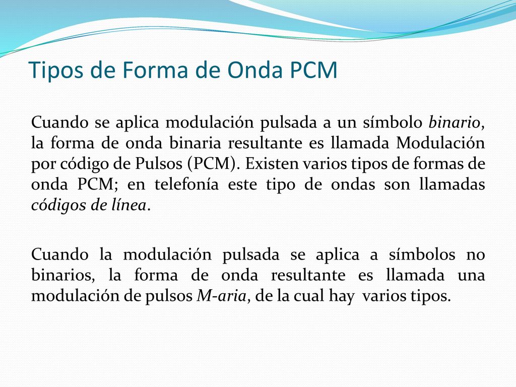 Tipos de Forma de Onda PCM