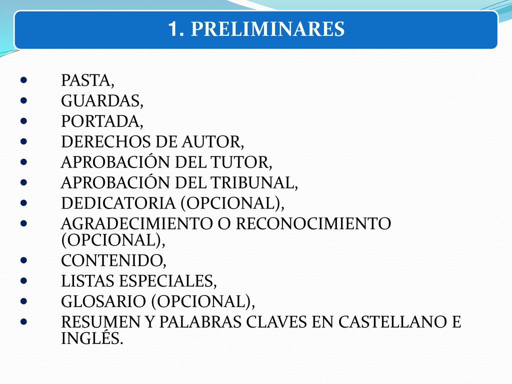 1. PRELIMINARES pasta, guardas, portada, derechos de autor,