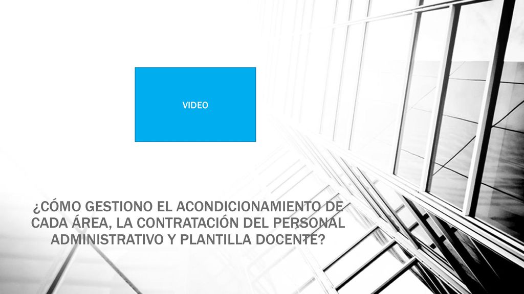 VIDEO ¿CÓMO GESTIONO EL ACONDICIONAMIENTO DE CADA ÁREA, LA CONTRATACIÓN DEL PERSONAL ADMINISTRATIVO Y PLANTILLA DOCENTE