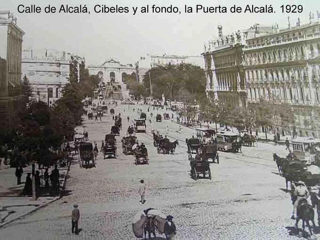 Calle de Alcalá, Cibeles y al fondo, la Puerta de Alcalá. 1929