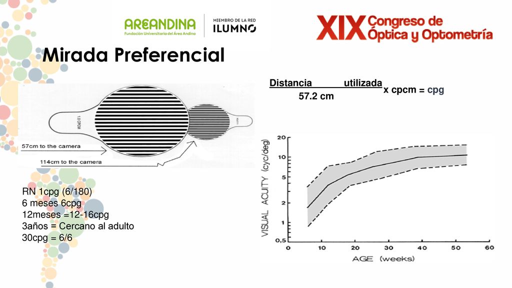 Mirada Preferencial Distancia utilizada 57.2 cm x cpcm = cpg
