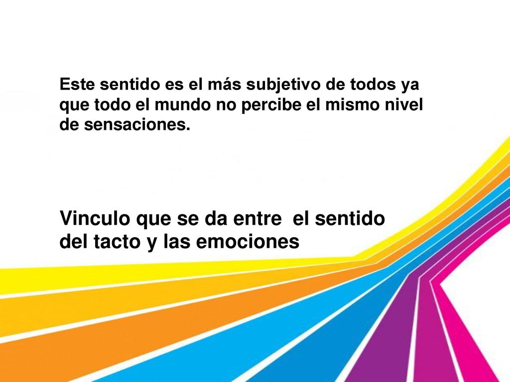 Vinculo que se da entre el sentido del tacto y las emociones