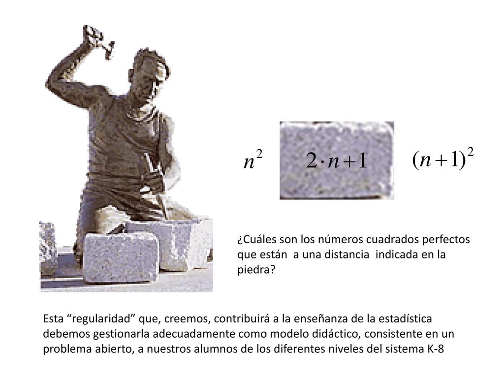 ¿Cuáles son los números cuadrados perfectos que están a una distancia indicada en la piedra