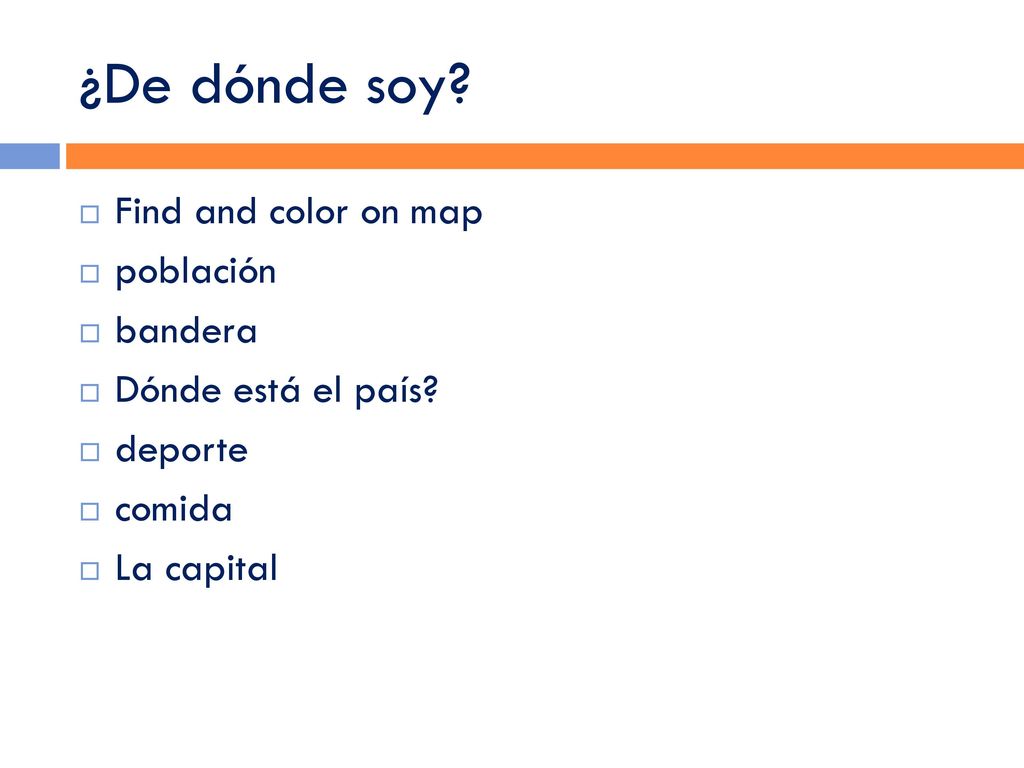 ¿De dónde soy Find and color on map población bandera