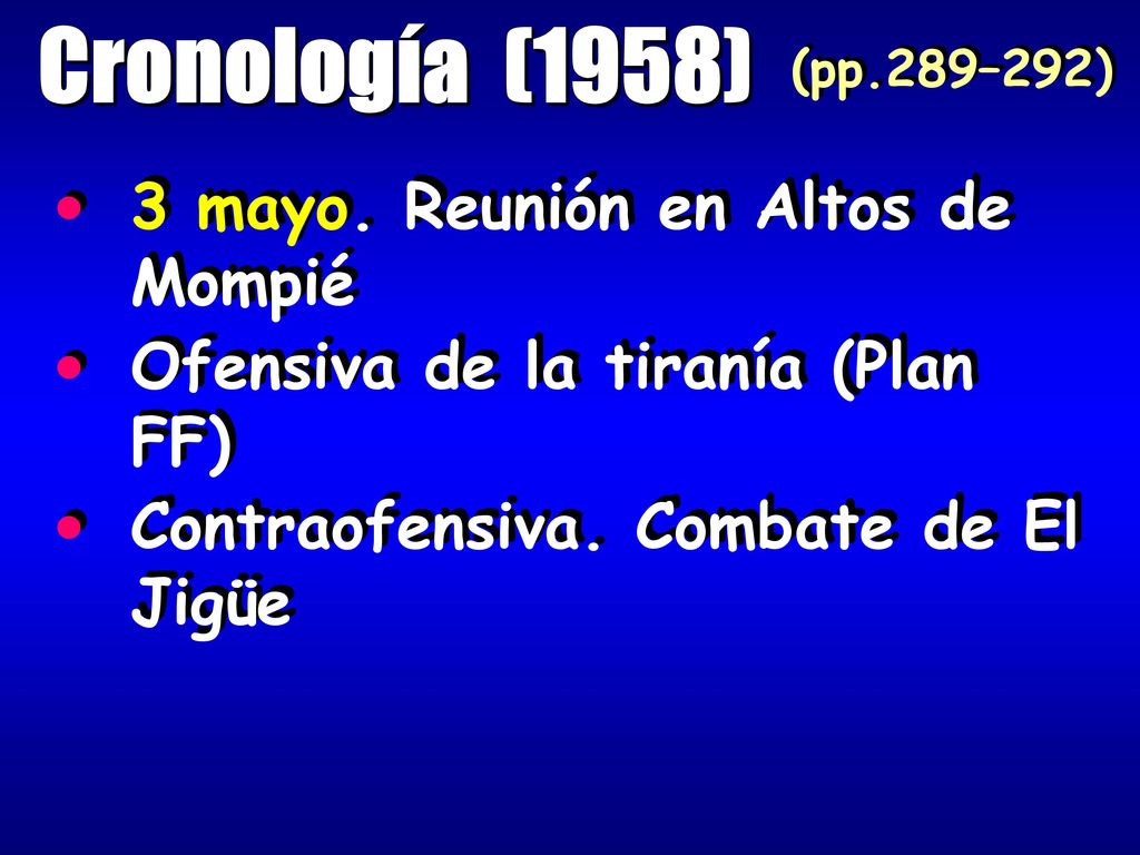 3 mayo. Reunión en Altos de Mompié Ofensiva de la tiranía (Plan FF)