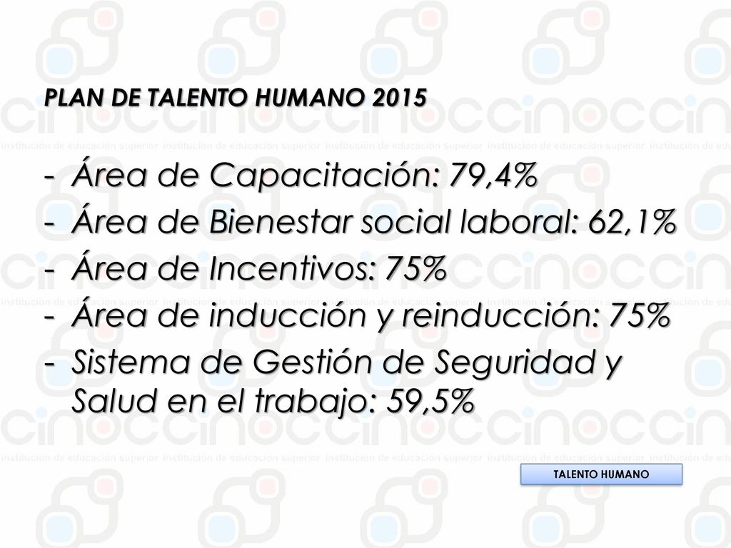 Área de Capacitación: 79,4% Área de Bienestar social laboral: 62,1%