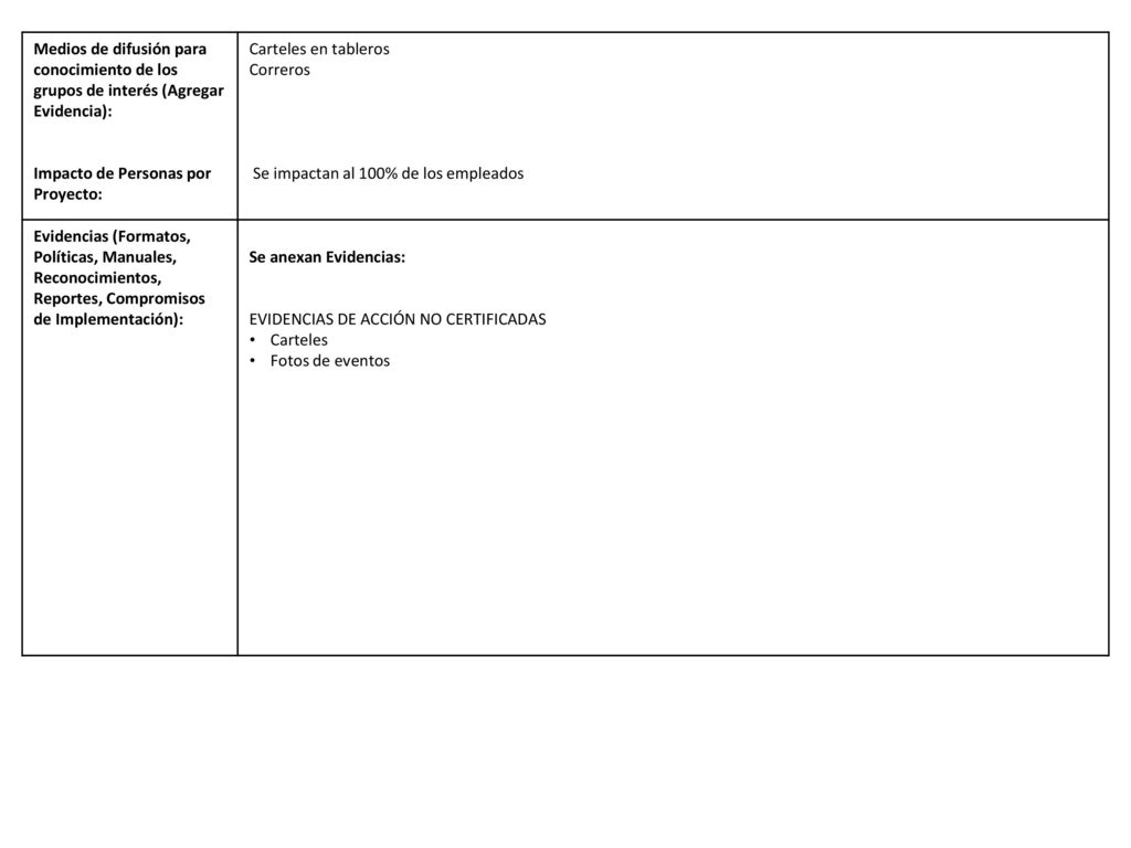 Medios de difusión para conocimiento de los grupos de interés (Agregar Evidencia):