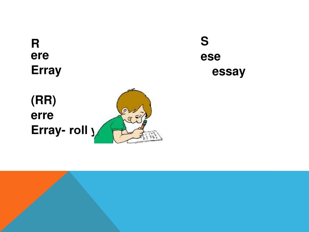 S ese essay R ere Erray (RR) erre Erray- roll your r’s