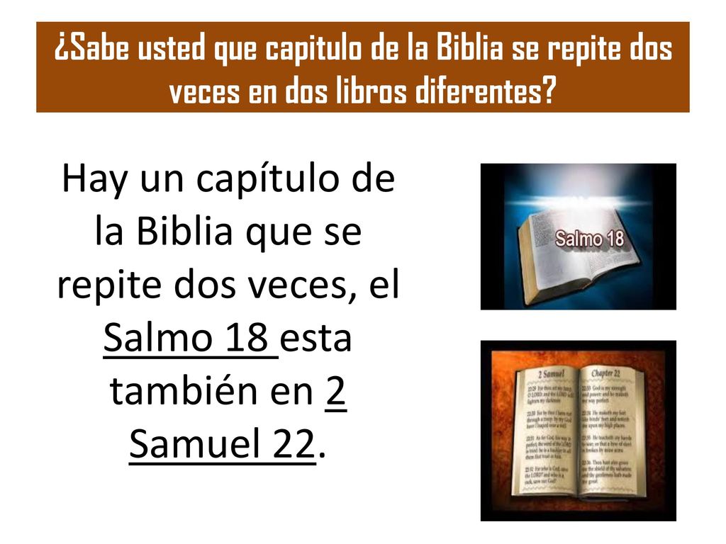¿Sabe usted que capitulo de la Biblia se repite dos veces en dos libros diferentes